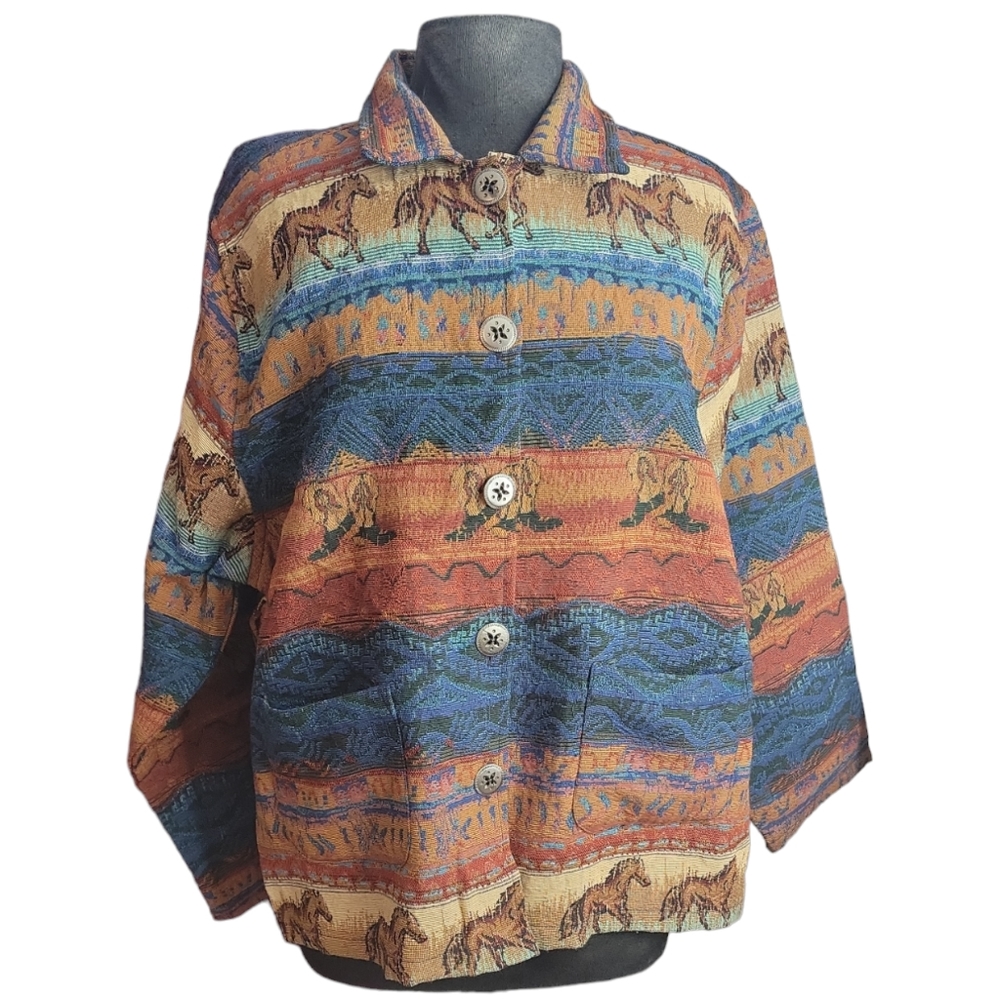 Vintage Jane Ashley western tapestry jacket